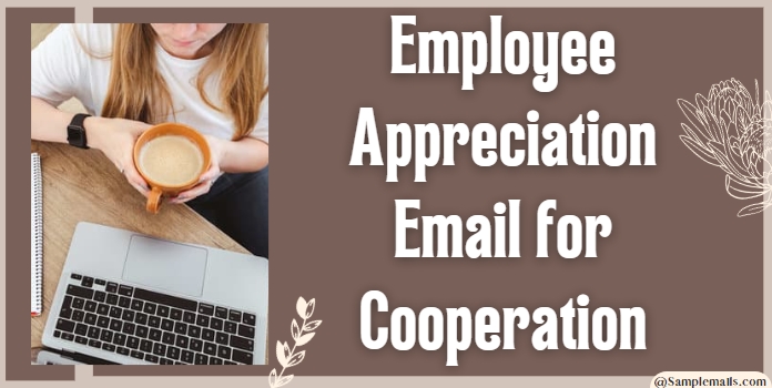 Employee Appreciation Email for Cooperation Sample